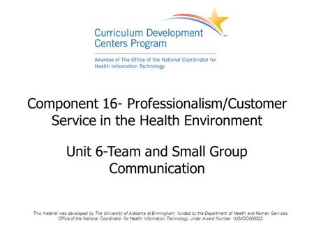 Unit 6-Team and Small Group Communication