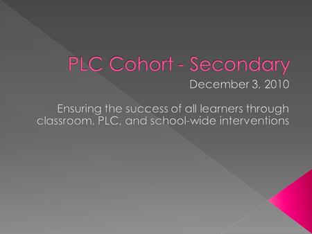  Interventions take time and patience.  PLC work is never done.  Hang your hats on making progress.  You and your PLC are the key to the change that.