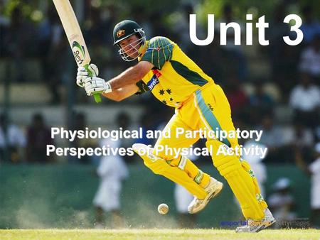 Unit 3 Physiological and Participatory Perspectives of Physical Activity.