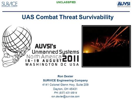 UAS Combat Threat Survivability SURVICE Engineering Company