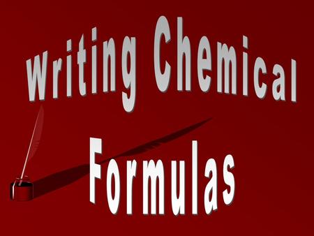 Writing Chemical Formulas.