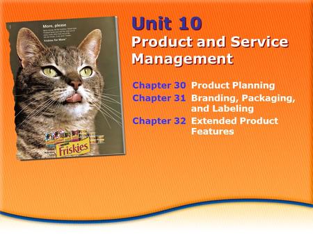 Unit 10 Product and Service Management