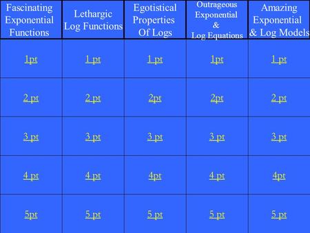 2 pt 3 pt 4 pt 5pt 1 pt 2 pt 3 pt 4 pt 5 pt 1 pt 2pt 3 pt 4pt 5 pt 1pt 2pt 3 pt 4 pt 5 pt 1 pt 2 pt 3 pt 4pt 5 pt 1pt Fascinating Exponential Functions.