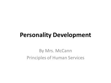 Personality Development