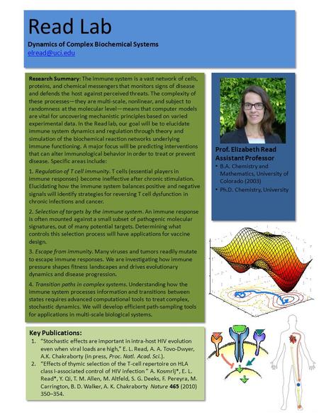 Read Lab Dynamics of Complex Biochemical Systems  Read Lab Dynamics of Complex Biochemical Systems