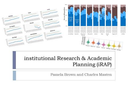 Institutional Research & Academic Planning (iRAP) Pamela Brown and Charles Masten.