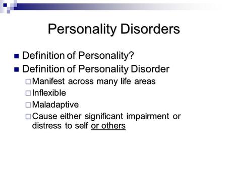 Personality Disorders