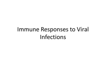 Immune Responses to Viral Infections. Interferons Proteins synthesized and secreted by cells in response to virus infection. A strong trigger for interferon.