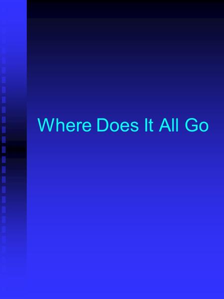 Where Does It All Go. Any business including hospitals must account for its resources, time and money to ensure efficient operations, best results and.