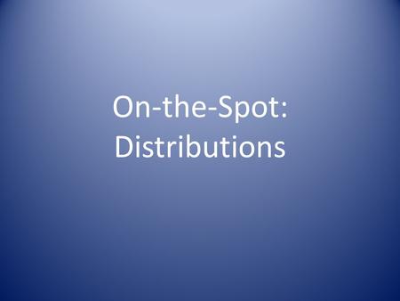 On-the-Spot: Distributions. Objectives To be capable of organizing a transparent, participatory, equitable relief distribution. To practice organizing.