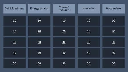 You can type your own categories and points values in this game board. Type your questions and answers in the slides we’ve provided. When you’re in slide.