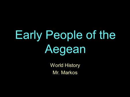 Early People of the Aegean