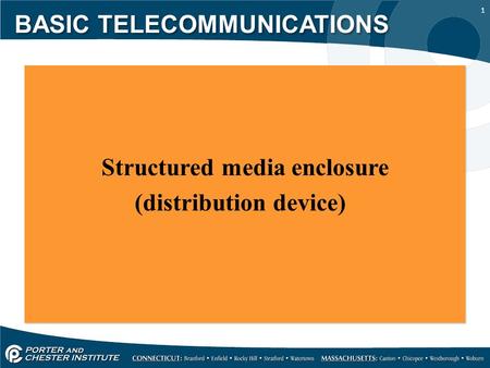 1 Structured media enclosure (distribution device) Structured media enclosure (distribution device) BASIC TELECOMMUNICATIONS.