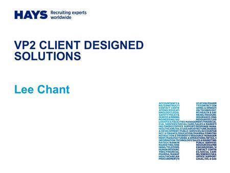 VP2 CLIENT DESIGNED SOLUTIONS Lee Chant. 2 DELIVERY - A CHANGING LANDSCAPE Customer buying profile has changed Desire to outsource piece’s of work Desire.