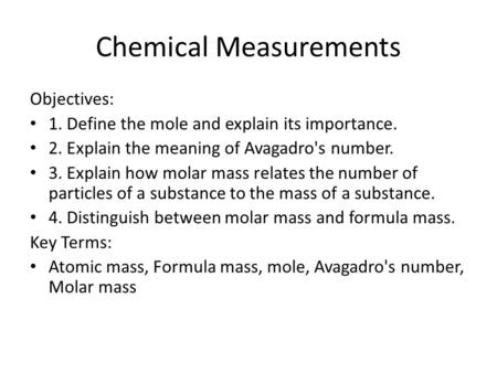 Chemical Measurements