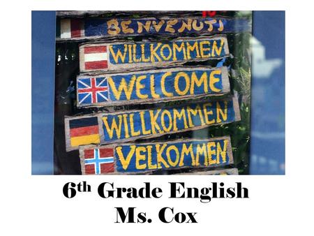 6 th Grade English Ms. Cox. Urban Dictionary.com: Respect means valuing each others’ points of views. It means being open to being wrong. It means.