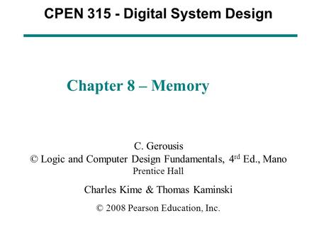 CPEN Digital System Design