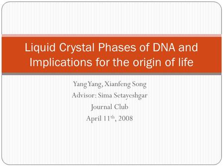 Liquid Crystal Phases of DNA and Implications for the origin of life