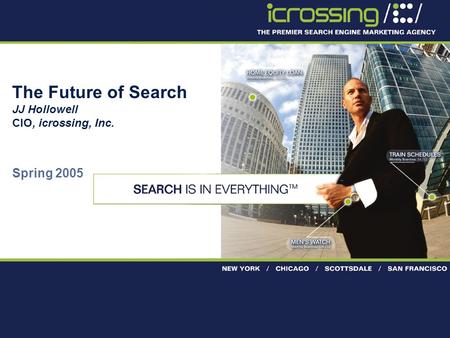 Proprietary & confidential 1 The Future of Search JJ Hollowell CIO, icrossing, Inc. Spring 2005.