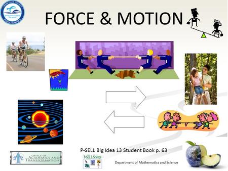 FORCE & MOTION P-SELL Big Idea 13 Student Book p. 63