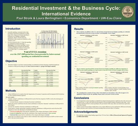 Introduction Objective  Generally speaking, economists believe that recessions (a decrease in production or GDP) begin with a slump in investment spending.