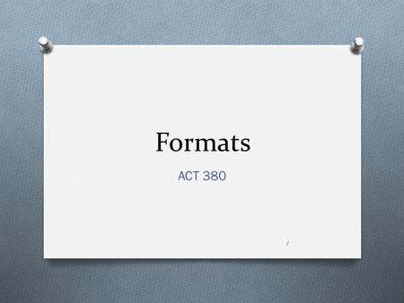 Formats ACT 380.