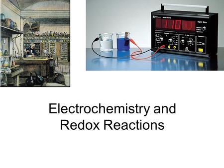 Electrochemistry and Redox Reactions. 2Mg (s) + O 2 (g) 2MgO (s) 2Mg 2Mg 2+ + 4e - O 2 + 4e - 2O 2- Oxidation half-reaction (lose e - ) Reduction half-reaction.