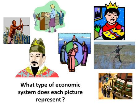 What type of economic system does each picture represent ?