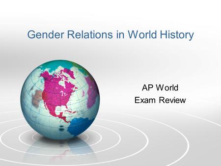 Gender Relations in World History AP World Exam Review.