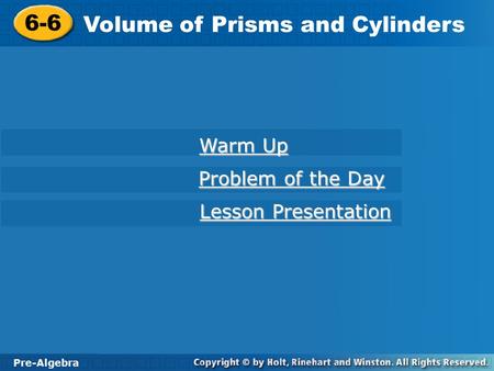 Volume of Prisms and Cylinders