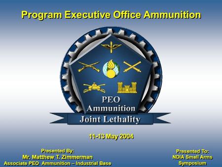 Program Executive Office Ammunition