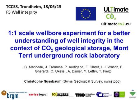 1:1 scale wellbore experiment for a better understanding of well integrity in the context of CO 2 geological storage, Mont Terri underground rock laboratory.