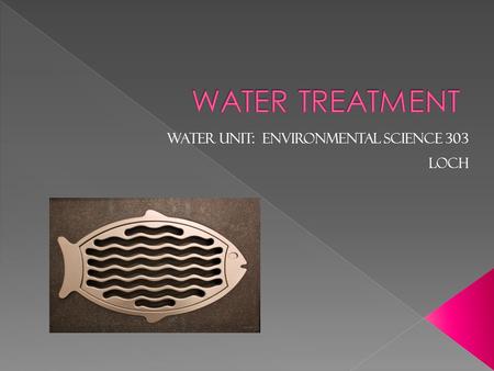 Water Unit: ENVIRONMENTAL SCIENCE 303 LOCH.