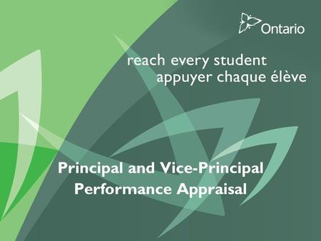 Building Leadership Capacity Across 5000 Schools Principal and Vice-Principal Performance Appraisal.