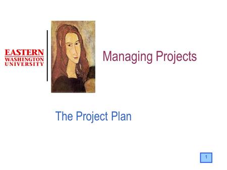 1 Managing Projects The Project Plan. 2 The Project Plan Document The project plan is a mandate for action. It serves as a road-map. It spells out the.