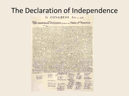 The Declaration of Independence