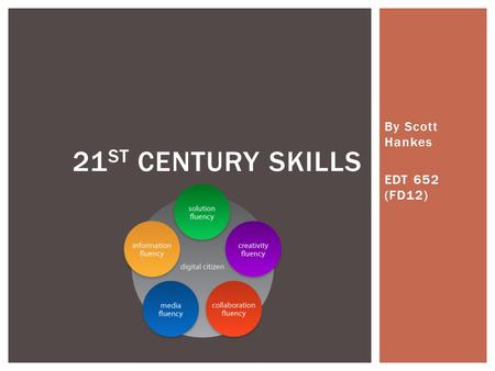 By Scott Hankes EDT 652 (FD12) 21 ST CENTURY SKILLS.