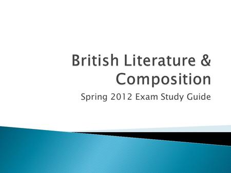 Spring 2012 Exam Study Guide.  Grendel ◦ Grendel has been terrorizing the hall of Herot for 12 years. King Hrothgar calls on Beowulf to help. ◦ Beowulf.