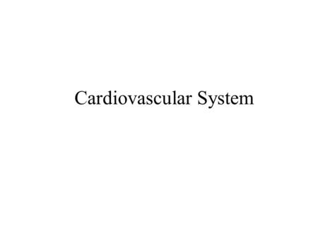 Cardiovascular System