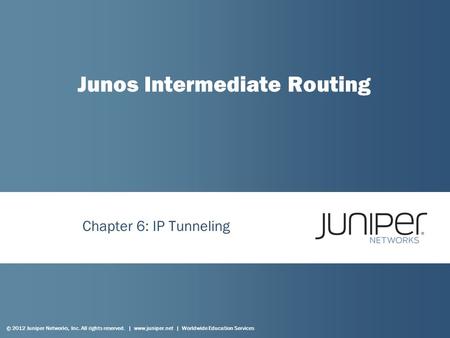 Junos Intermediate Routing