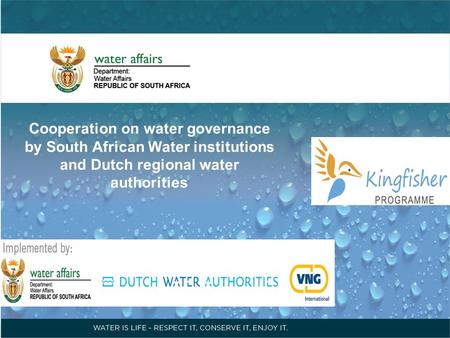 Cooperation on water governance by South African Water institutions and Dutch regional water authorities.