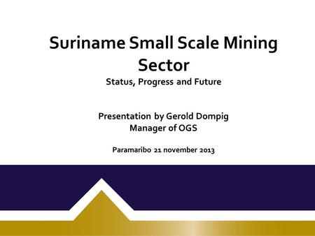 DOZEN LARGE-SCALE INTERNATIONAL MINING COMPANIES LIMITED NUMBER OF SMALL & MEDIUM-SIZE MINING COMPANIES 30 MILLION ARTISANAL MINERS BRON: DR. GIORGIO.