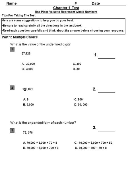 Use Place Value to Represent Whole Numbers