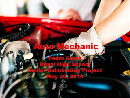 Pedro Gama Royal High School Senior Culminating Project May 30, 2014