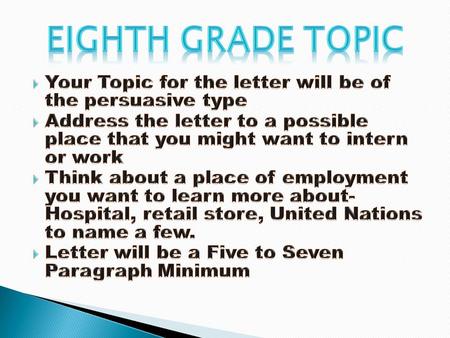 1. Tell about yourself 2. Explain why you want a career in that field. 3. Explain what you learned about the company.- Research needed 4. Explain why.