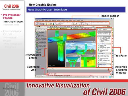  Post-Processor Feature  Post-Processor Feature New Graphic Engine General Section  Pre-Processor Feature  Pre-Processor Feature Visualization Designer.