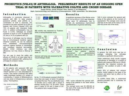 I n t r o d u c t i o n Arthropathy is commonly observed in patients with IBD. In daily practice, peripheral arthritis, axial arthritis or a combination.