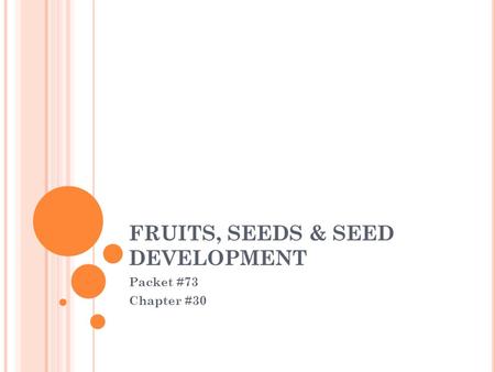 FRUITS, SEEDS & SEED DEVELOPMENT