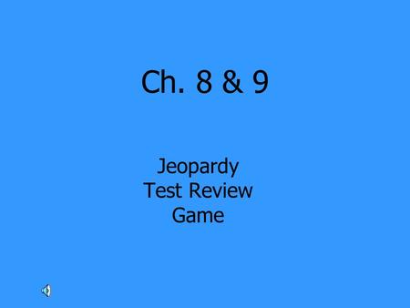 Jeopardy Test Review Game