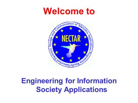 Welcome to Engineering for Information Society Applications.